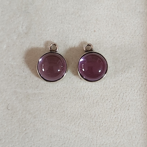 Pandora Compose Amethyst Disk Earring Charms - Picture 2 of 9